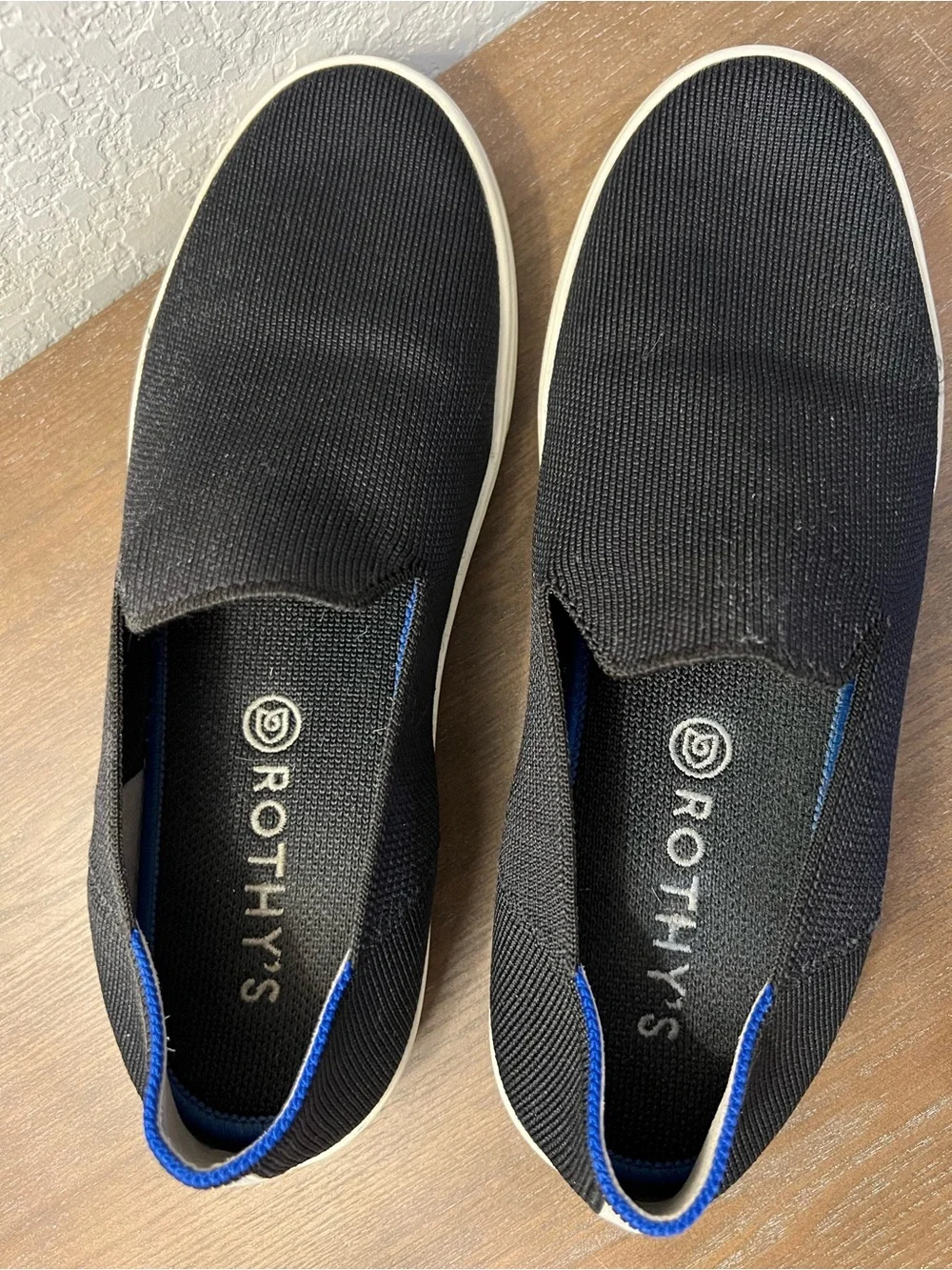 Rothy's women’s Black original Slip-On Canvas Sneakers size 10.5